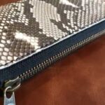 Positive レザー ロングウォレット python ヘビ革 L字ファスナー はる財布