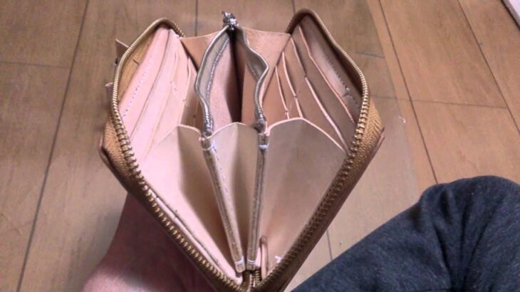 レザークラフト stfactory 試作型ラウンドファスナーウォレット完成紹介。