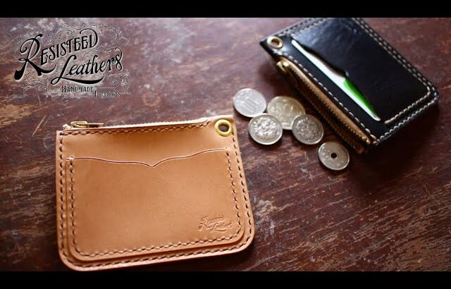 【レザークラフト vlog.8】カード入れ付きコインケースを作る【Making a Handmade Leather Coin Purse】
