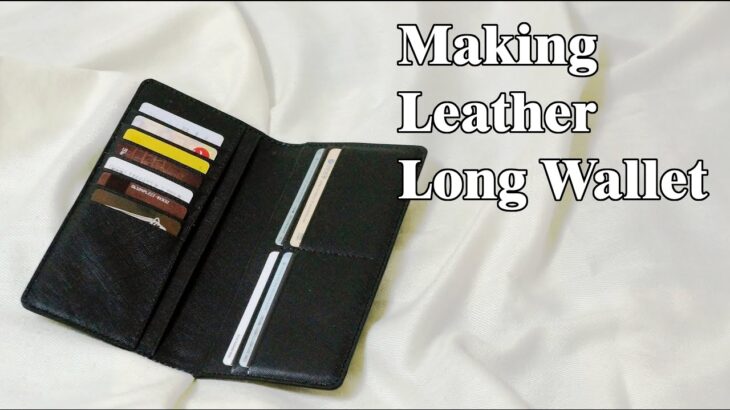 45 [Leather Craft] Making Leather Long Wallet / [가죽공예] 가죽 장지갑 만들기 / Free Pattern