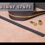 【レザークラフト】ファスナーポケットの開口を実践解説　綺麗に折り曲げるコツ　leather craft　手縫い　レザークラフト