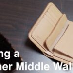 【レザークラフト】ミドルウォレットを作る/making a leather middle wallet