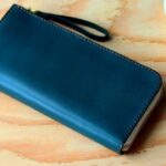 Make a handmade L-shaped zipper long wallet from dyed leather/FREE PATTETN