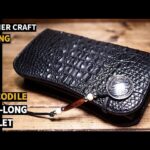 クロコダイルを使用したウォレット製作動画【レザークラフト】手作り・革財布