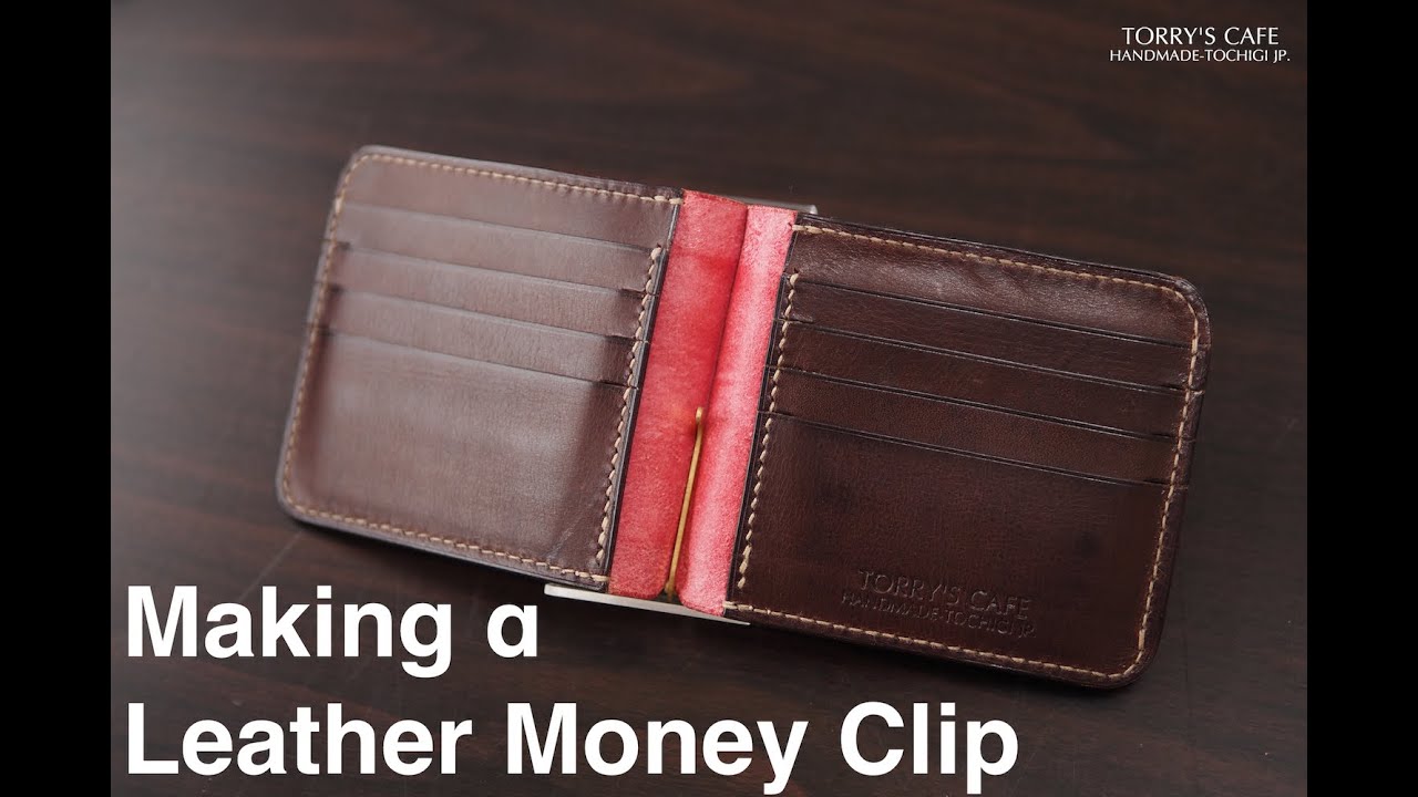【レザークラフト】コインケース付きマネークリップの作製/Making a Leather Money Clip