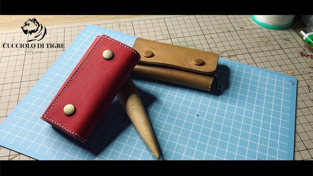 【レザークラフト】シンプルなキーケースの作り方 / 【Leather craft】How to make key case.
