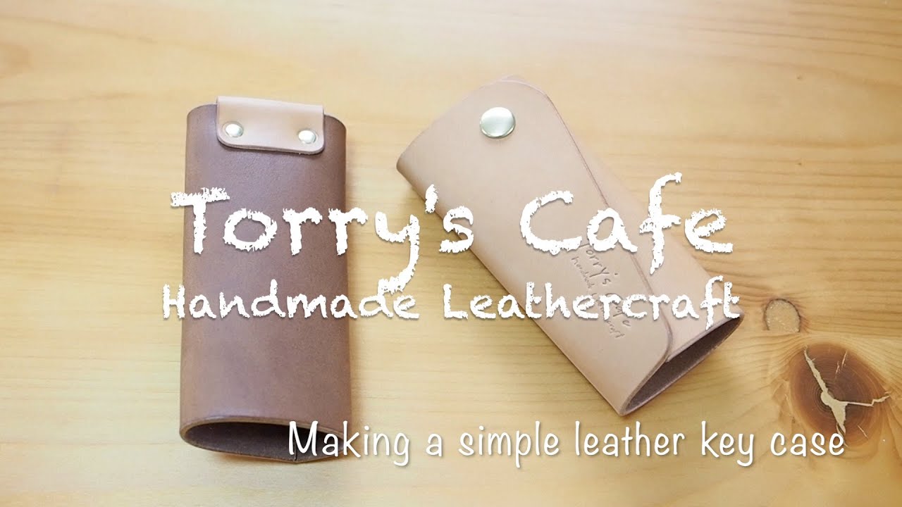 【レザークラフト】シンプルなキーケースを作る/making a simple leather key case
