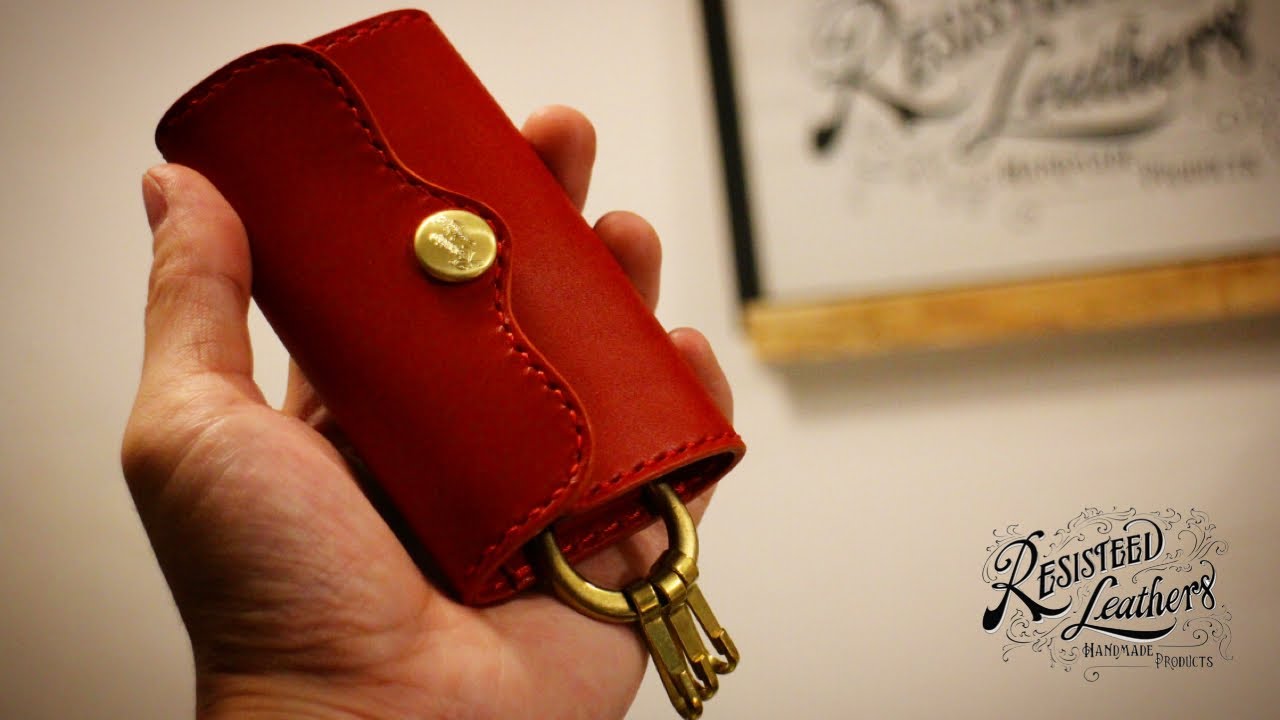 【レザークラフト vlog.17】レザーキーケースを作る【Making a Handmade Leather Key Case】