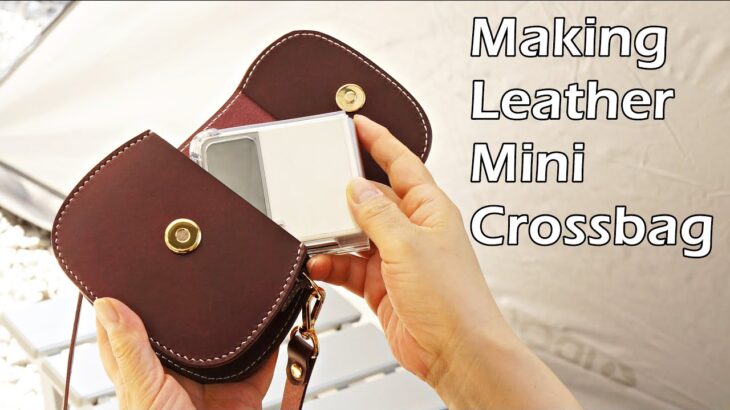 70 [Leather Craft] Making Leather Mini Crossbag / [가죽공예] 미니 크로스백 만들기 / FREE PATTERN
