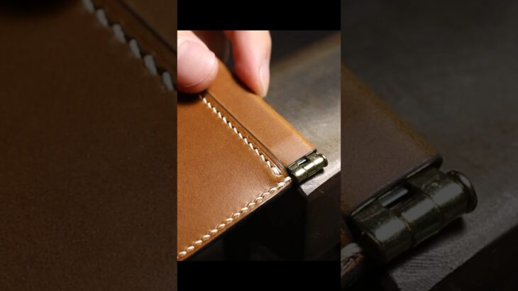 バネ口ポーチを作る。#leather #leathercraft