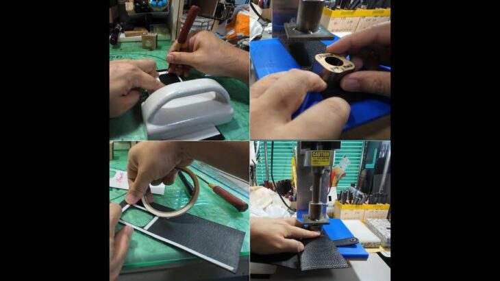 ＜レザークラフト＞ 作製風景 スマホケースのカメラ穴のあけ方(コバ磨き含む)【字幕あり】 #leathercraft #smartphonecase #iphone16pro