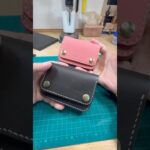 【レザークラフト】可愛いピンクのトラッカーウォレット。 #shorts #レザークラフト #レザーウォレット＃ショートトラッカーウォレット