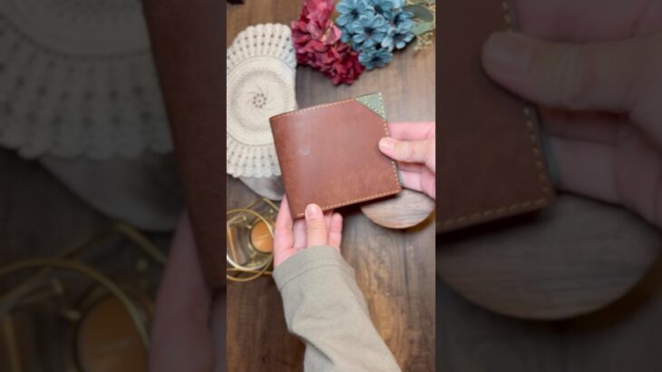 本革で作る二つ折り財布 #レザークラフト #ハンドメイド