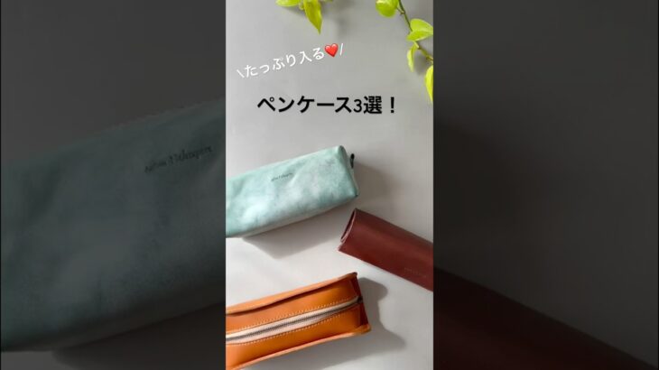 たっぷり入るペンケース3選！　#shorts  #レザークラフト