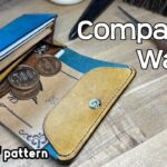 手染めのコンパクトウォレット　Compact Wallet　【レザークラフト】【型紙配布】