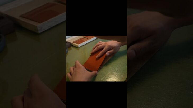 【レザークラフト制作風景】　マネークリップウォレット#leathercraft