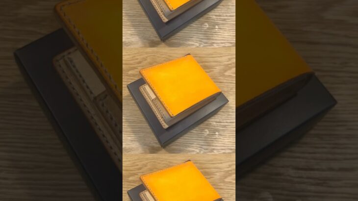 【レザークラフト】手染めのハーフウォレットを製作しました。#レザークラフト #leathercraft #革財布 #革細工 #shorts