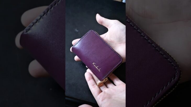 ラウンドファスナーミニ財布作ってみた #leathercraft #レザークラフト